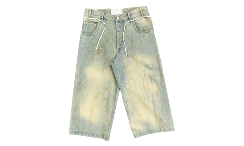 Long Denim Shorts "Light Blue Dirt Fade Out" 261 MST055 FADEBLU