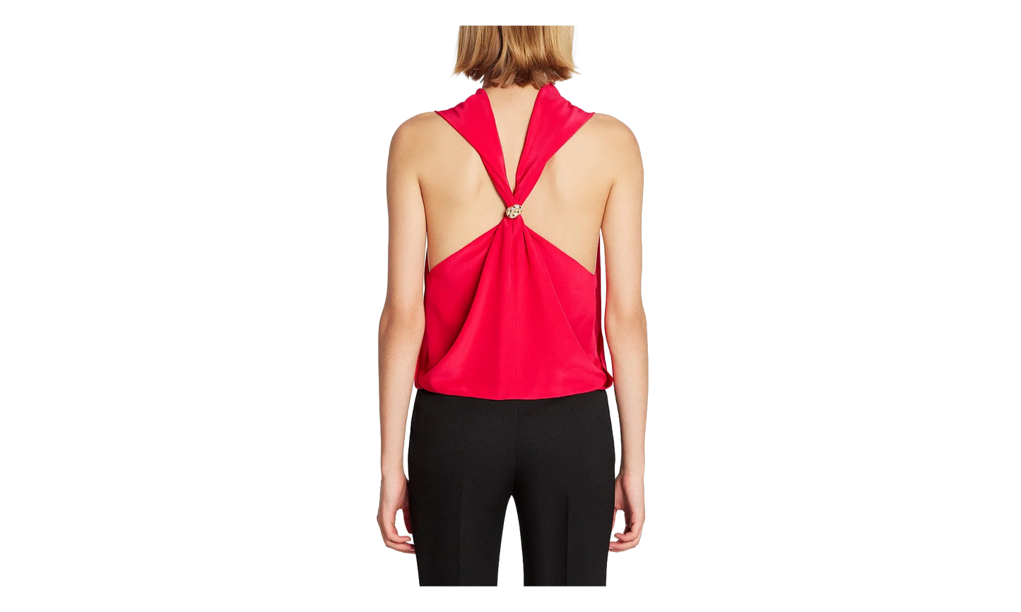 SILK SLEEVELESS SCARF TOP "Red" RW TO0011 5735 A23 594