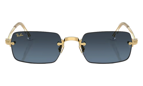 A$AP Rocky x Ray-Ban Rimless Square Glasses "Polished Arista Gold - Blue Gradient Dark Grey" 0RB3928 001/S2