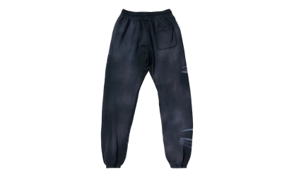 Airbrushed Skull Flare Bottom Sweat Pants "Midnight Dye Black" HSR196