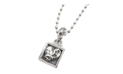 Autre Marque Heart Square Pendant & Necklace "Silver" CHRM0642