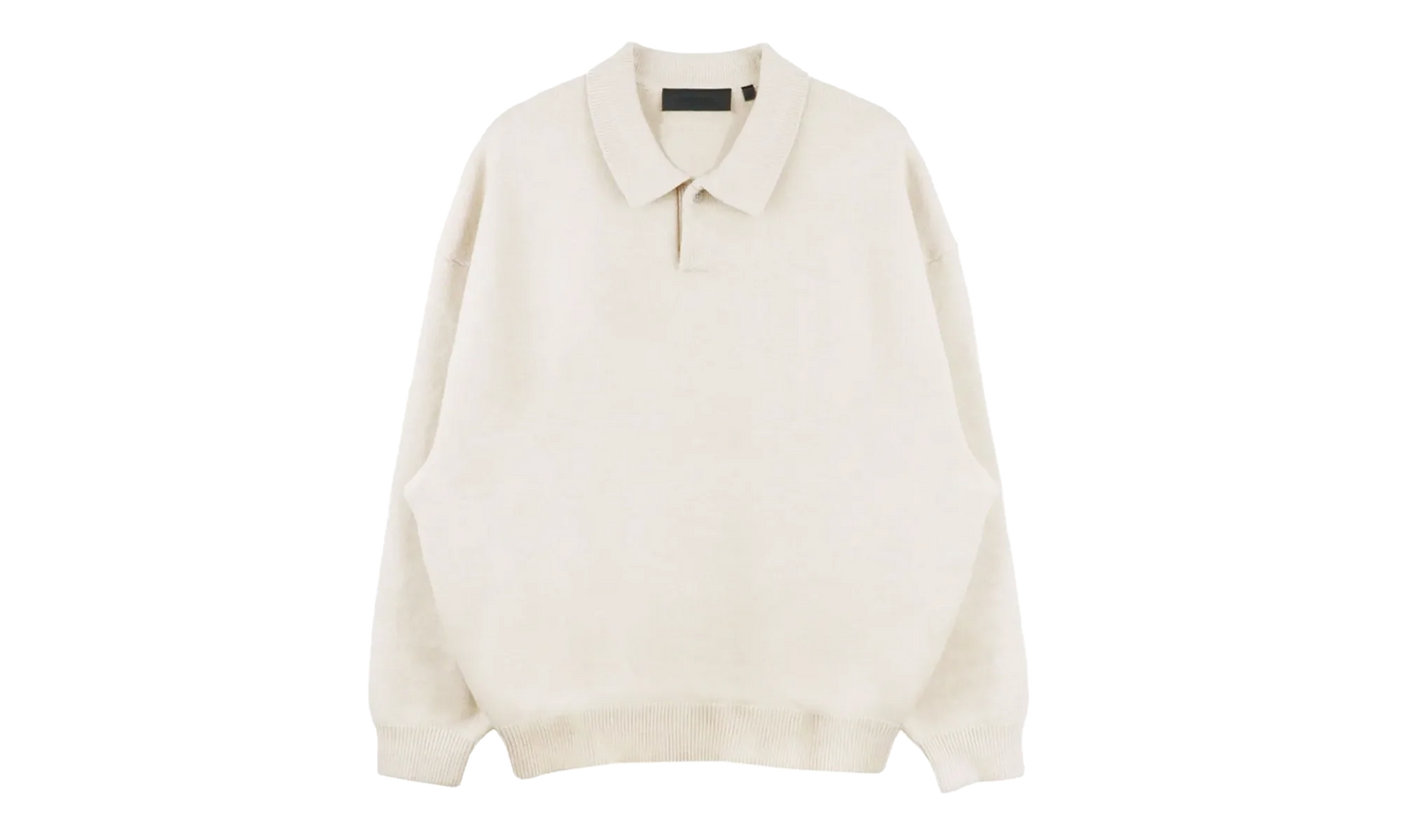 Knit Long Sleeves Polo "Cloud Dancer" 192BT232181F