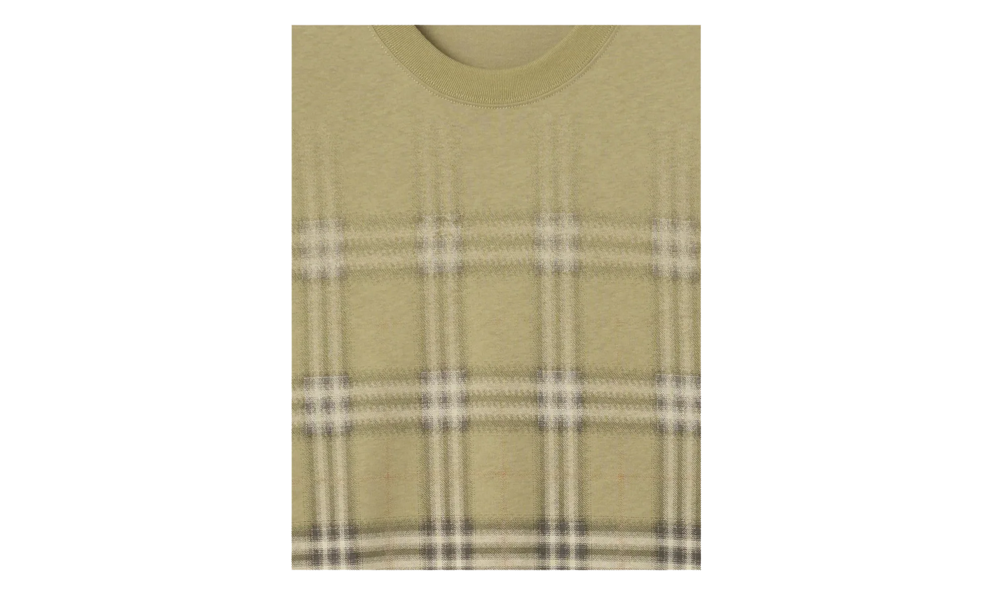 Gradient Check Cotton T-shirt "Glade Green" 8119023