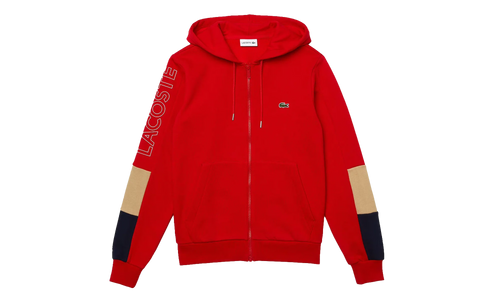 Fleece Zip-Up Hoodie "Red / Beige / Navy" SH6885 51 1FU