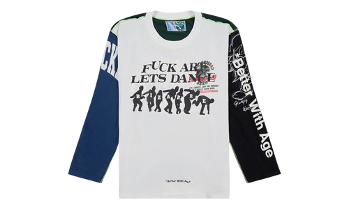 Disco Reversible Long-Sleeve Tee "White" BWA64