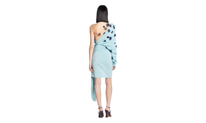 DRAPED EMBROIDERED DRESS "MENTHE" RW DR9022 4778 E22 421