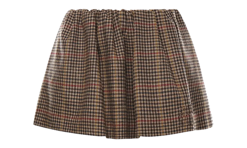 Houndstooth Mini Skirt WMNS "Brown" MG2594 S OOO 181J F0040