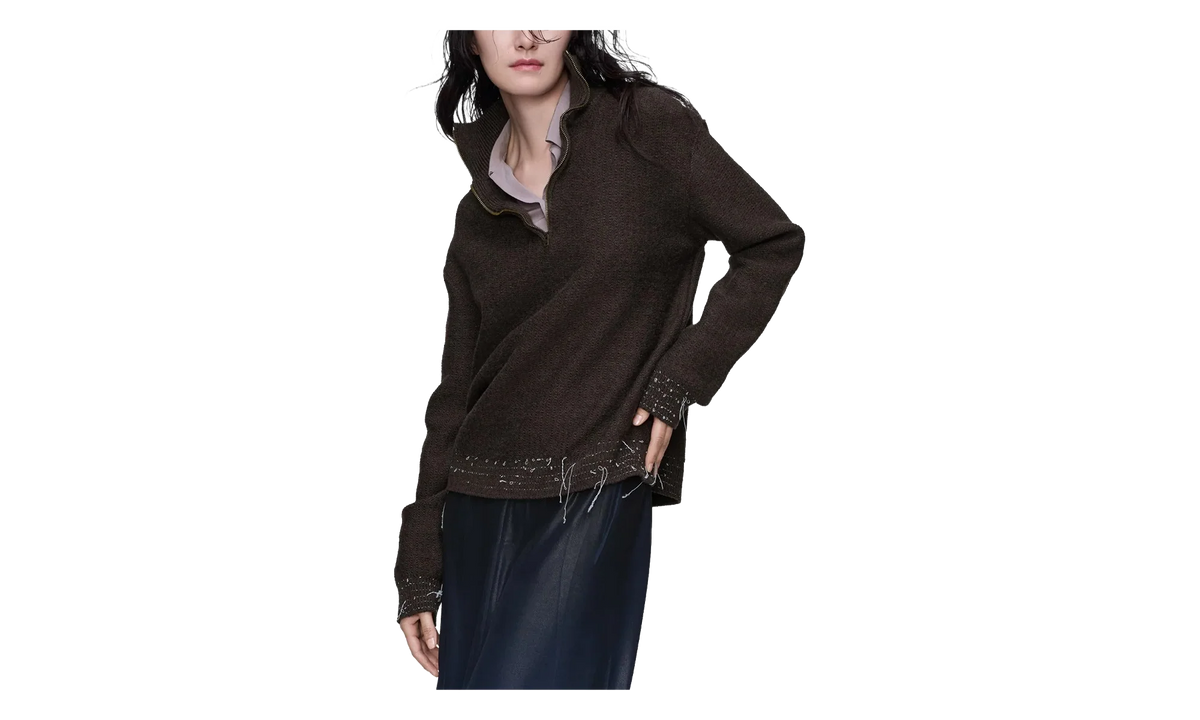 Wool Quarter-Zip Sweater WMNS "Brown" S51HL0040M13227143F