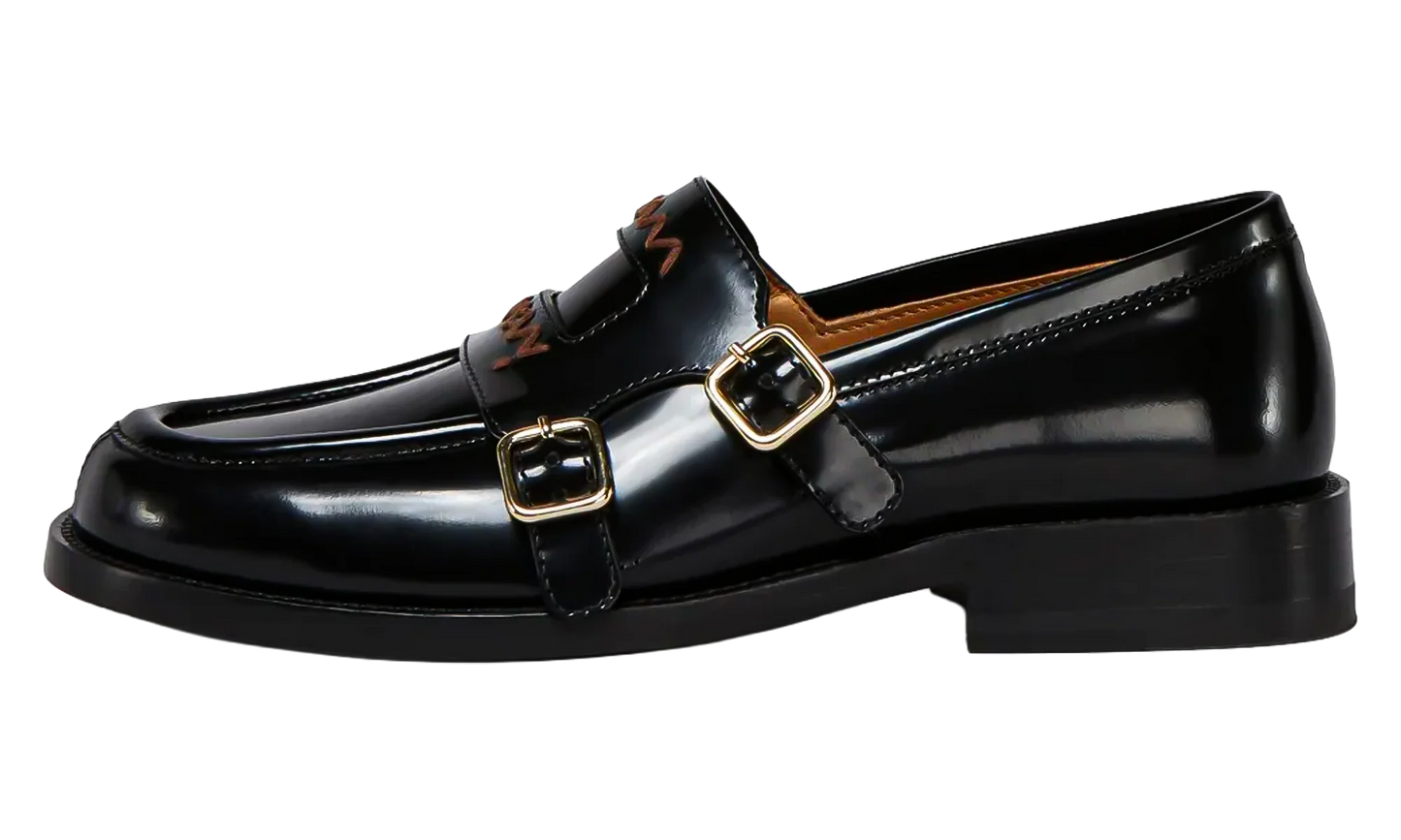 Double Buckle Leather Moccasin WMNS "Black" MOMS006002 PS679 00N99