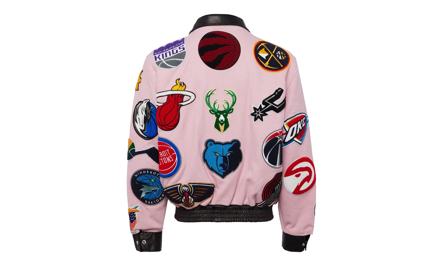 NBA Collage Wool & Leather Jacket "Pink" NBA 101 PNK