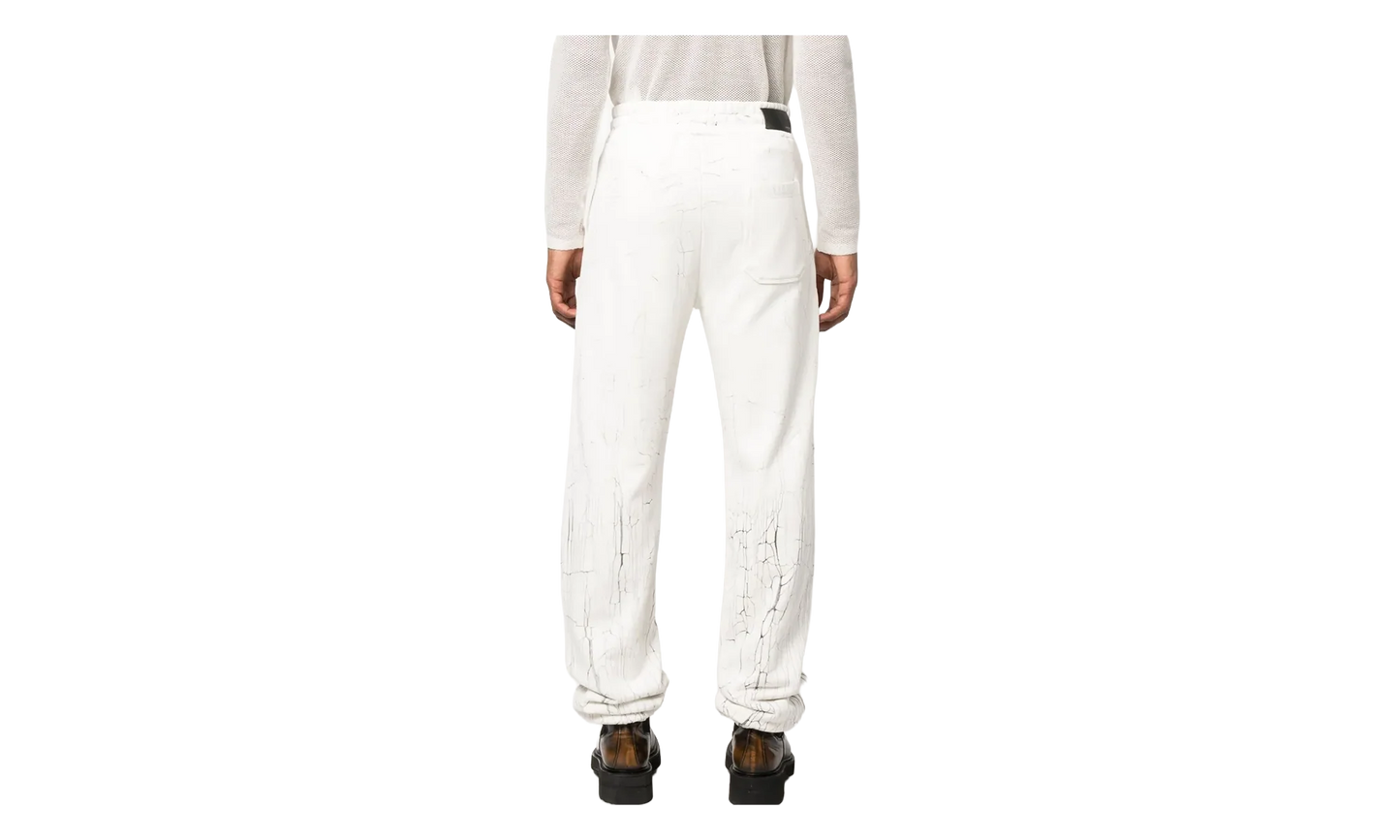 Cracked Dye Logo Sweatpants "White Black" PS23MJL026 100