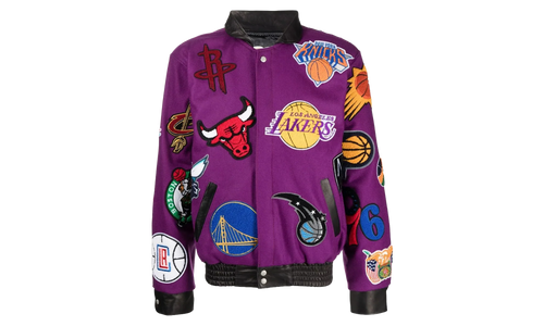 NBA Collage Wool & Leather Jacket "Plum" NBA 101 PLUM