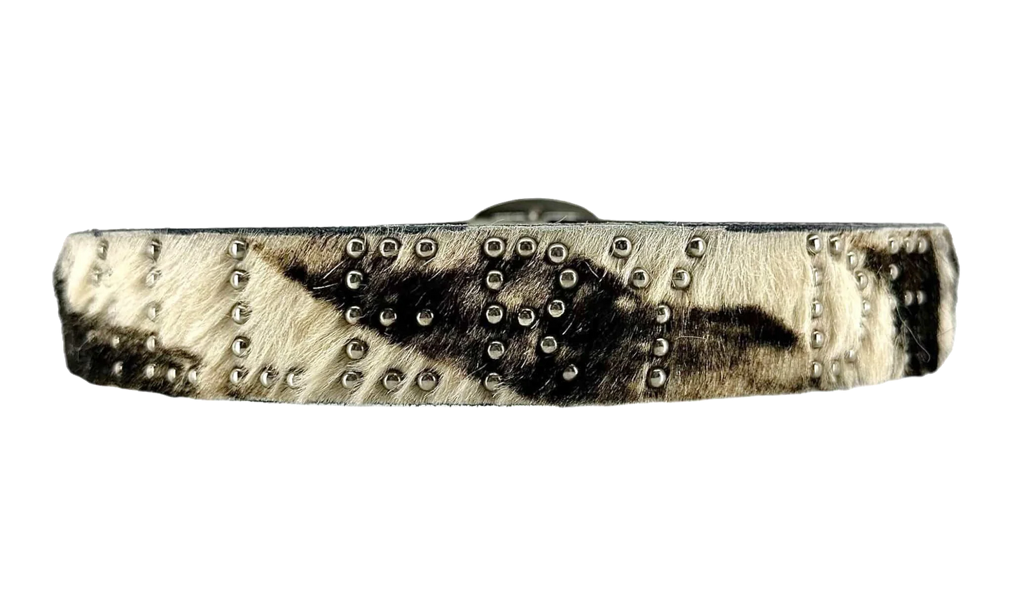 Reptile Studded Fur Belt "Black" GDRSFBB