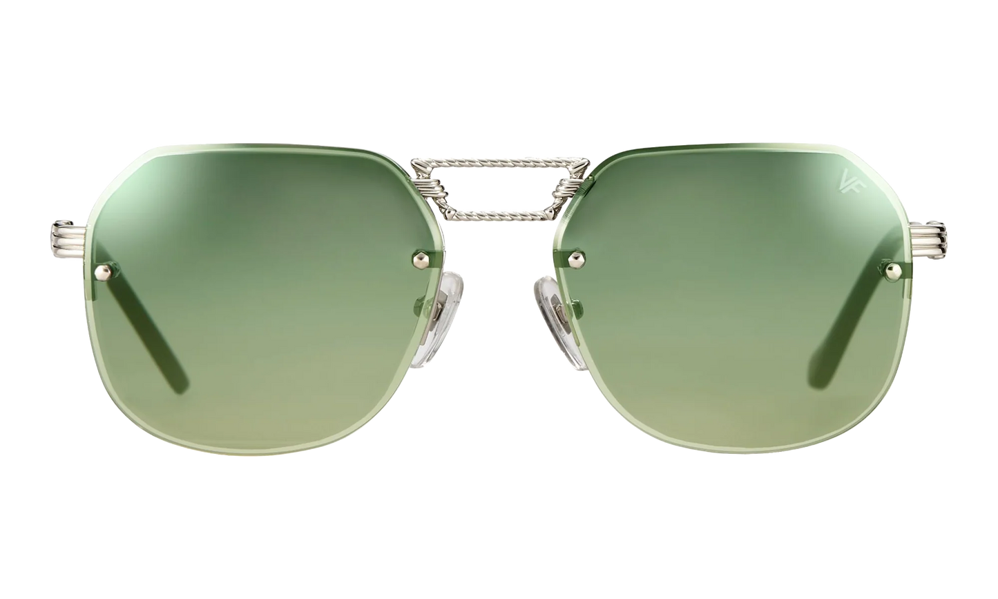 CEO Bevel Rimless Drill Mount 18KT "White Gold / Pastel Green Gradient Flash Silver" DMCE2 0008 48B3
