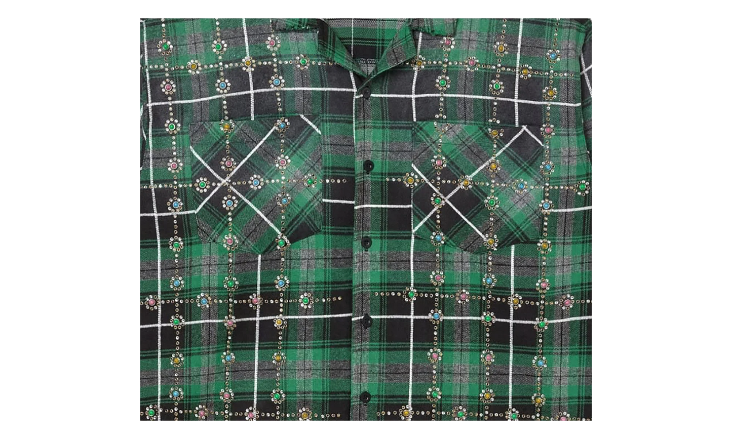 Grinch Gems Flannel "Green" 11451 10004VFGGFG GREE