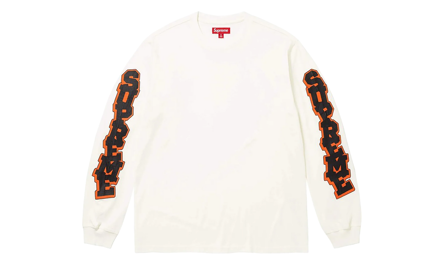 Cracked Sleeve Long Sleeve Top "SS26 - Washed White" SU27257