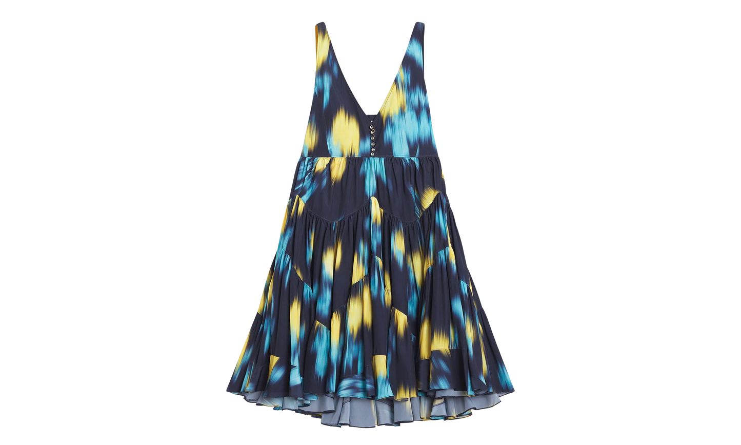 PRINTED SLEEVELESS SHORT DRESS "NAVY" RW DR0009 5900 P24 277
