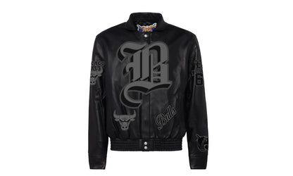 Chicago Bulls Leather Old English Varsity Jacket "Black" NBA CHI BUL 102