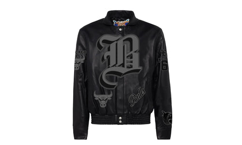 Chicago Bulls Leather Old English Varsity Jacket "Black" NBA CHI BUL 102