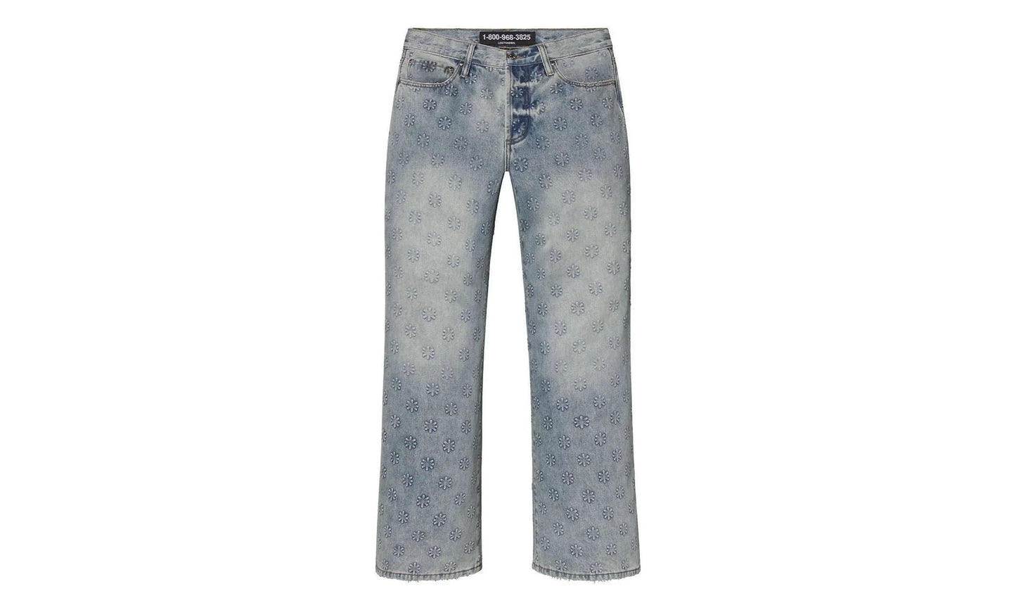 Embossed Denim Pants "Blue" 10031707