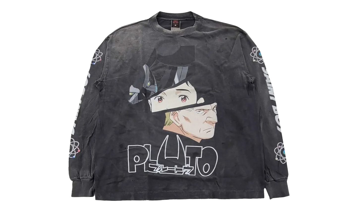 Pluto Logo Long Sleeve Tee Shirt "Black" SM YS1 0000 C30
