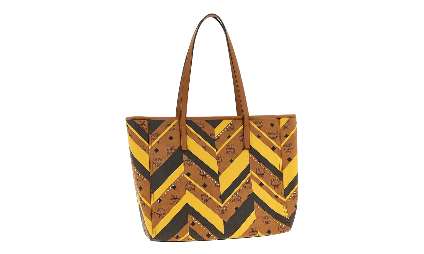 Medium Toni Mega Monogram Shopper in Visetos "Cognac" MWPFAMT02CO001