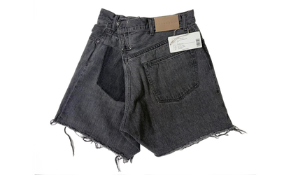 Crossed Denim Shorts "Black" 963279