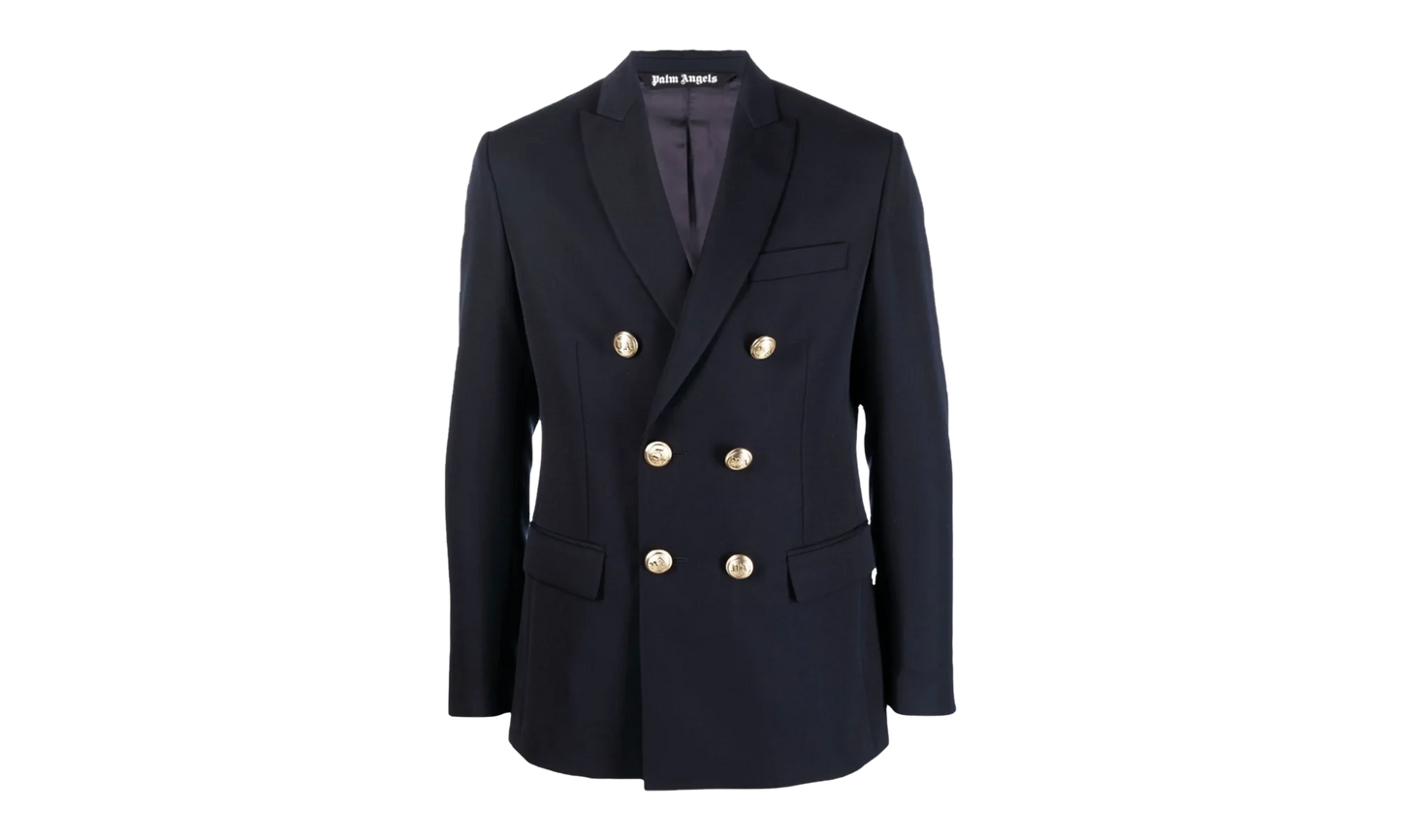 Embroidered Double Breasted Blazer "Navy" PMEN023S22FAB0014676