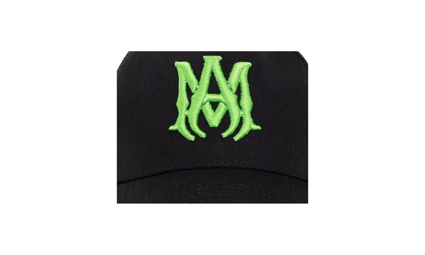 MA Logo Trucker Hat "Black Neon Green" MDS357 002