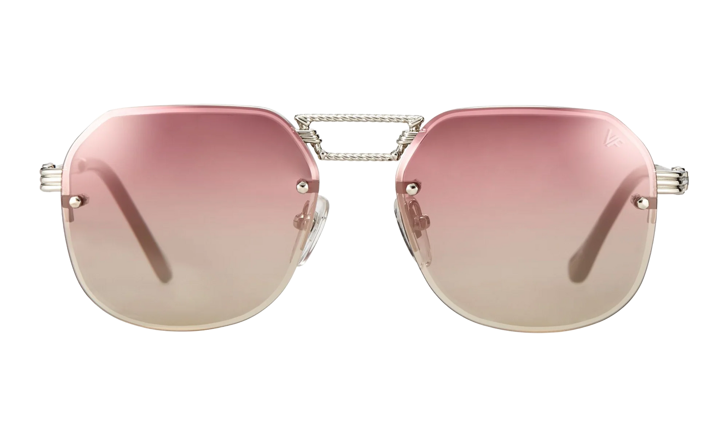 CEO Bevel Rimless Drill Mount 18KT "White Gold / Pastel Red Gradient Flash Silver" DMCE2 0010 48B2