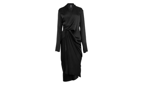 Charmeuse Wrap Dress WMNS "Black" RP02E4560 SCH 09