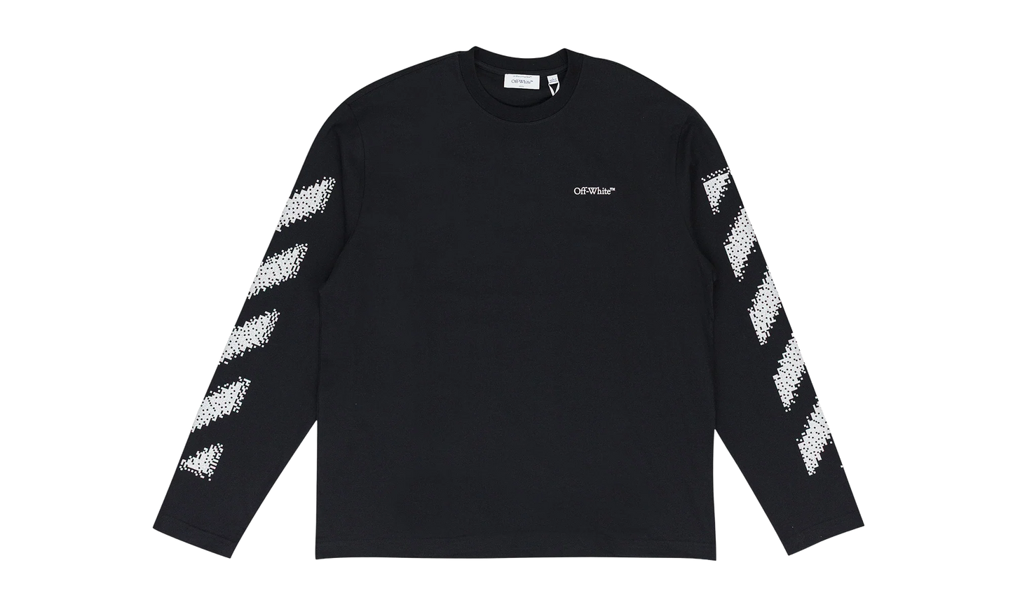 Pixel Diagonal Skate L/s Tee "Black / White" OFW MTPS 0063