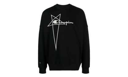 Rick Owens x Champion Pentagram Logo Crewneck "Black" CM02C9225 CHFE09