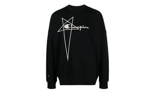 Rick Owens x Champion Pentagram Logo Crewneck "Black" CM02C9225 CHFE09