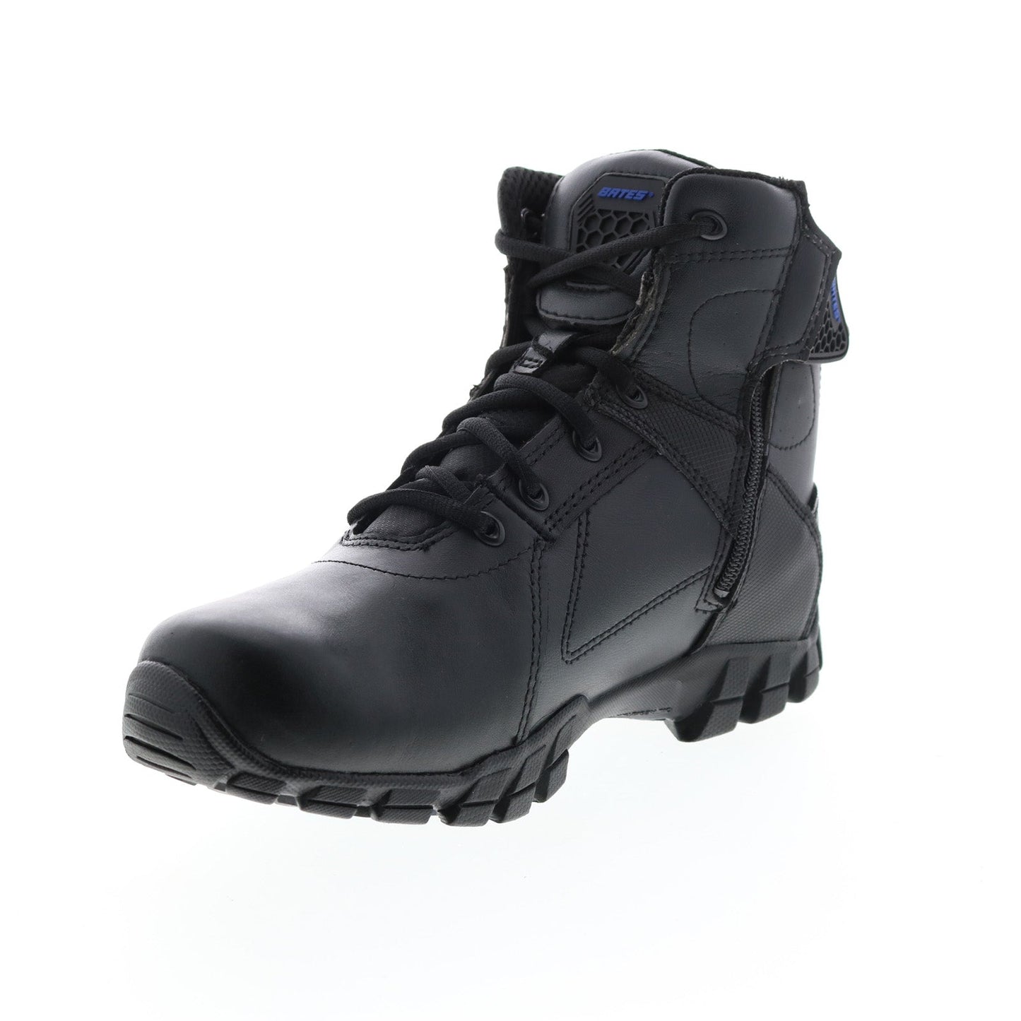 Bates Shock 6" Side Zip E07006 Mens Black Leather Lace Up Tactical Boots