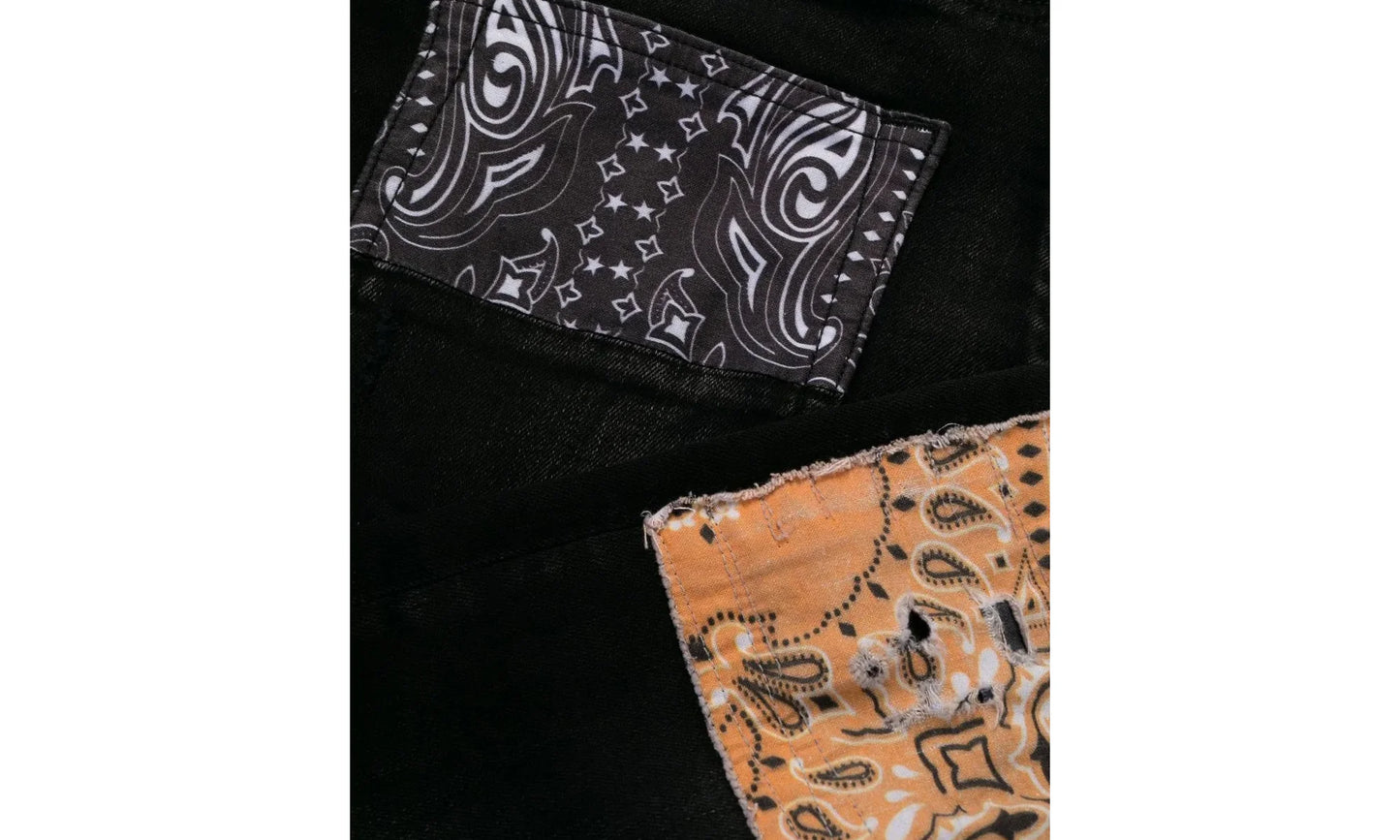 Bandana Art Patch Jeans "Aged Black" PF22MDS021 023