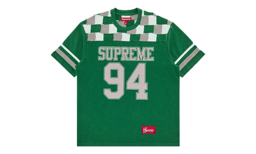 Patchwork Yoke Football Top "FW24 - Green" SU27059