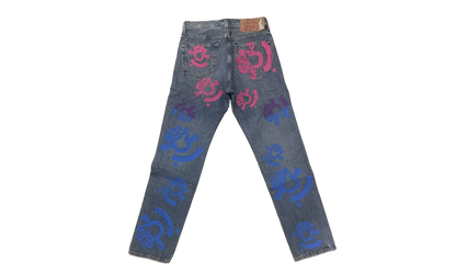 Bstroy Tears 501 Light Wash Jean "Pink / Blue" DT289
