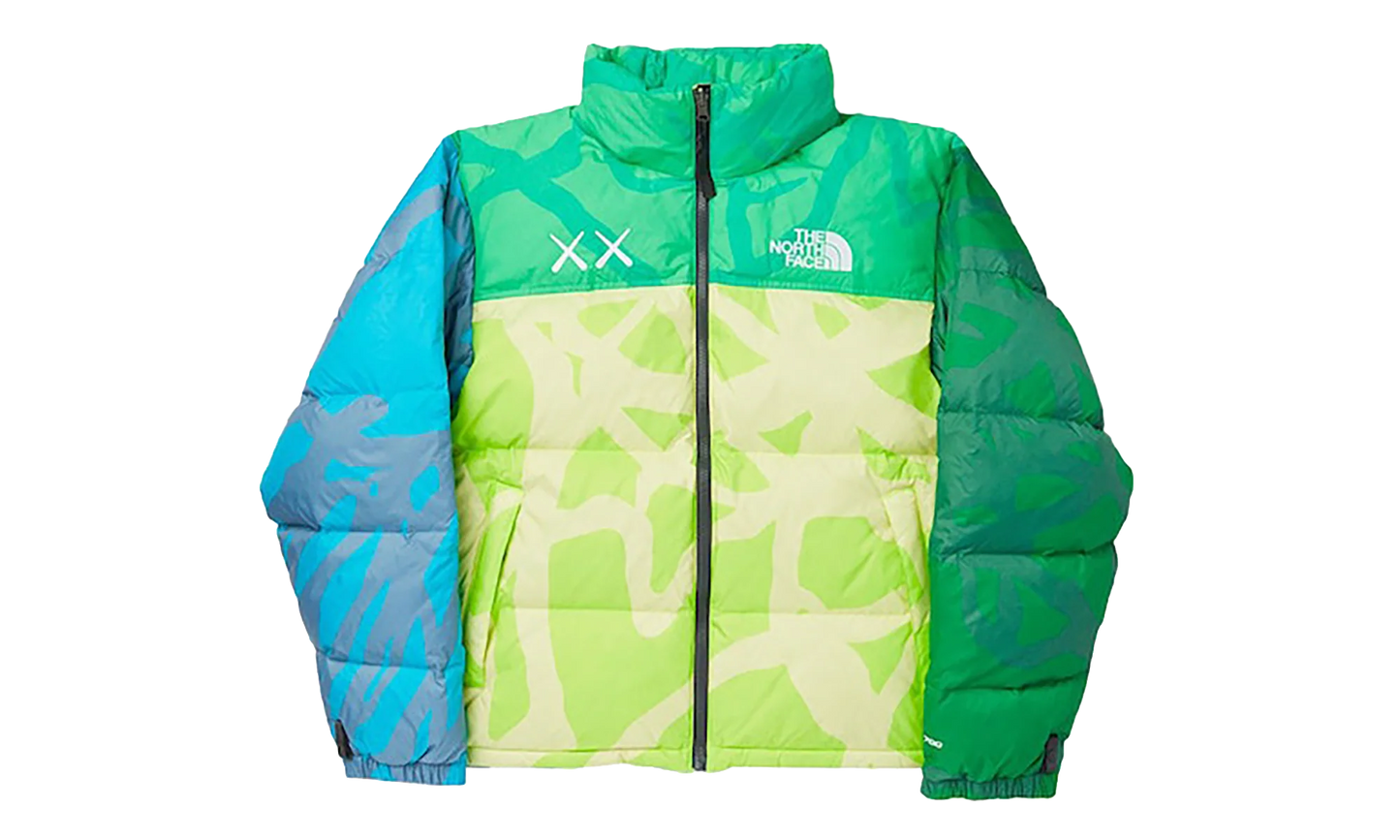 The North Face Youth Retro 1996 Nuptse Jacket "KW Safety Green Nuptse Print" KAWS202464