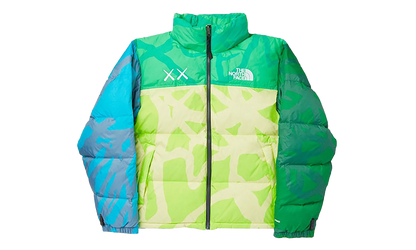 The North Face Youth Retro 1996 Nuptse Jacket "KW Safety Green Nuptse Print" KAWS202464