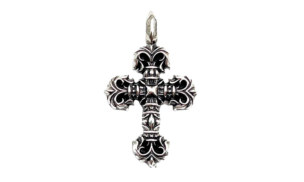 Filigree Cross Pendant With Ballchain "Silver" CHRM0803