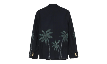 Printed double breast blazer "Black" PMEN023S23FAB0024655