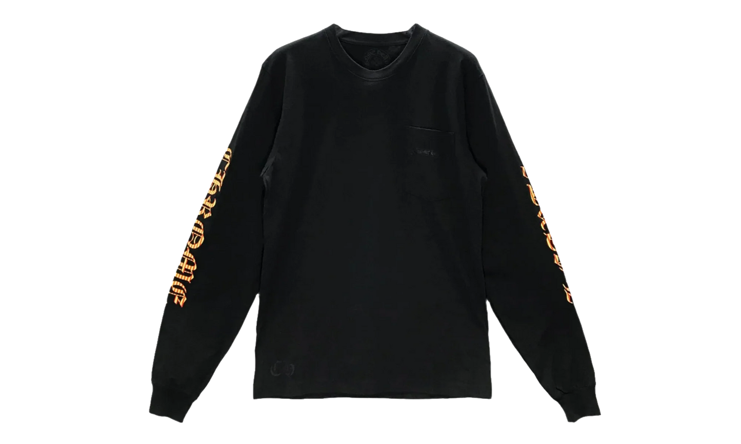 Yellow Dagger Script Logo Long Sleeve "Black" CHRM0829