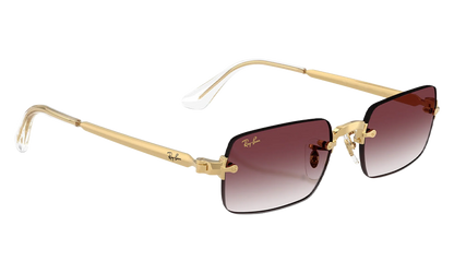Ray-Ban Rimless "A$AP Rocky - Polished Arista Gold with Clear Gradient Dark Violet Lens" RB3928 001 8H