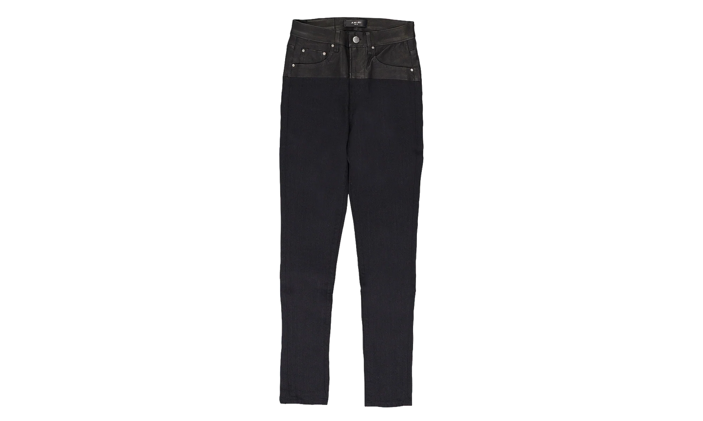 CONTRAST SKINNY W/ LEATHER "Aged Black/Black Leather" PS22WDS071