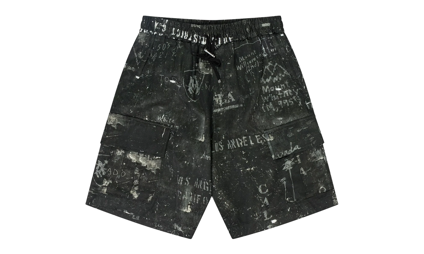 Army Stencil Cargo Shorts "Black" PF22MPB006_Black
