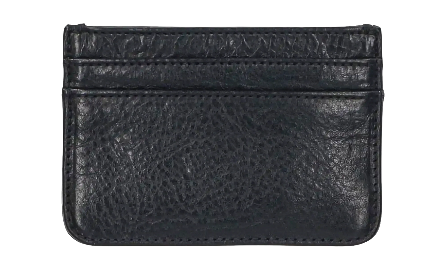 Scroll Logo Leather Card Holder "Black/Silver" CHRM0811