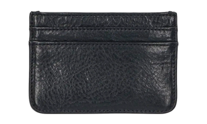 Scroll Logo Leather Card Holder "Black/Silver" CHRM0811