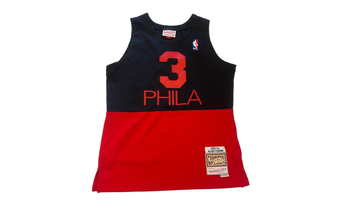 NBA Allen Iverson Reload 2.0 Swingman Jersey "2003 Philadelphia 76ers - Black / Red" SMJYGS20112 P76BKRD03AIV