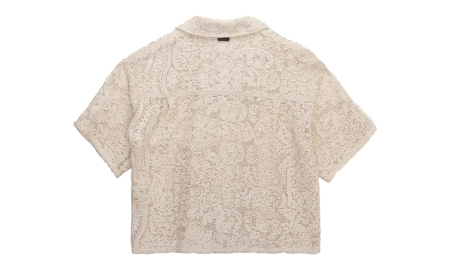Mind Maze Crochet Camp Short-Sleeve Button Up "Natural" HTG260145 NAT
